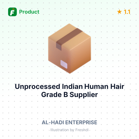 Unprocessed Indian Human Hair (Unwashed) Grade B – summary card, no photo uploaded yet
