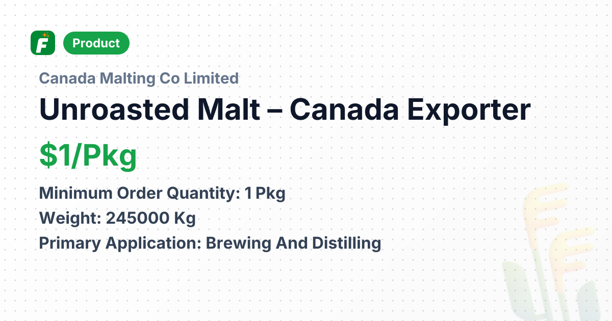 Unroasted Malt – product summary card, no photo uploaded yet