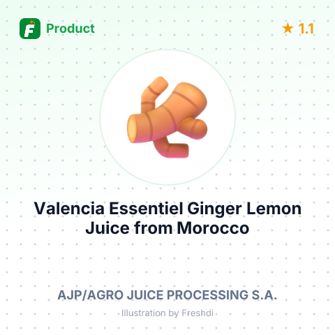 Valencia Essentiel Ginger Lemon Juice – summary card, no photo uploaded yet