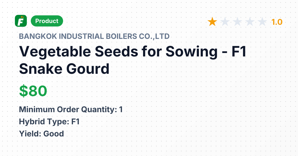 Vegetable Seeds for Sowing - F1 Snake Gourd – product summary card, no photo uploaded yet