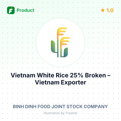 Vietnam White Rice 25% Broken – product summary card, no photo uploaded yet