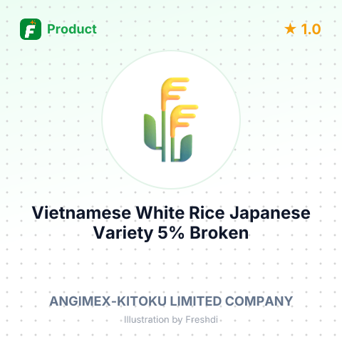 Vietnamese White Rice, Japanese Variety, 5% Broken – summary card, no photo uploaded yet