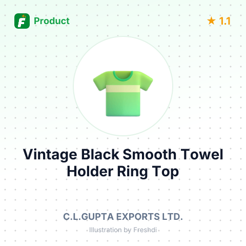Vintage Black Smooth Towel Holder Ring Top (Mango Wood) – summary card, no photo uploaded yet