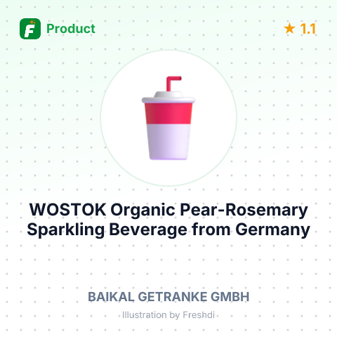 WOSTOK Organic Pear-Rosemary Sparkling Beverage – summary card, no photo uploaded yet