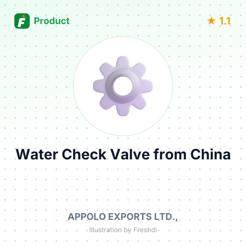 Water Check Valve – summary card, no photo uploaded yet