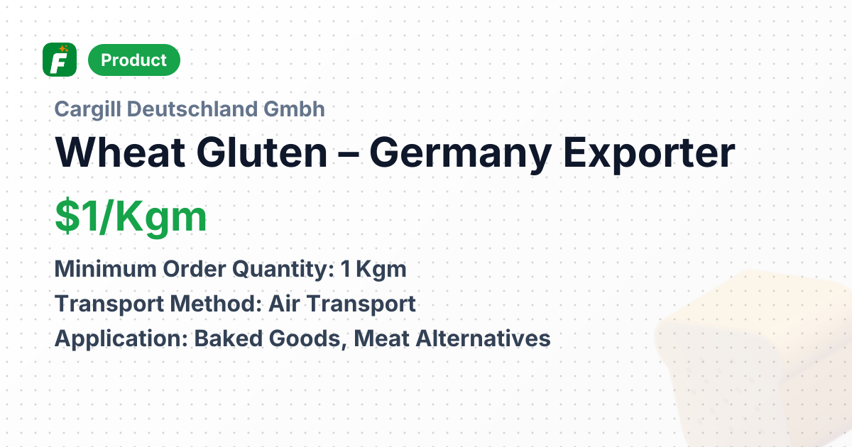 Wheat Gluten – product summary card, no photo uploaded yet