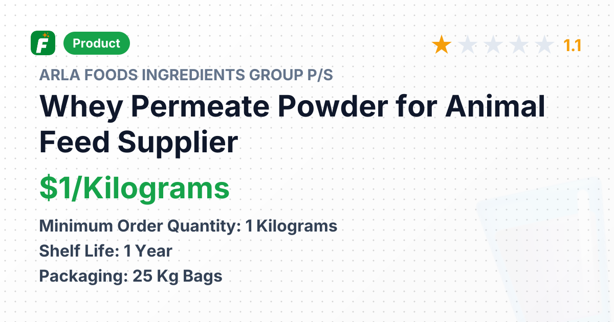 Whey Permeate Powder (PERLAC 850) for Animal Feed – product summary card, no photo uploaded yet