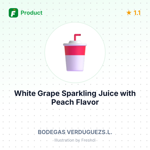 White Grape Sparkling Juice with Peach Flavor – summary card, no photo uploaded yet