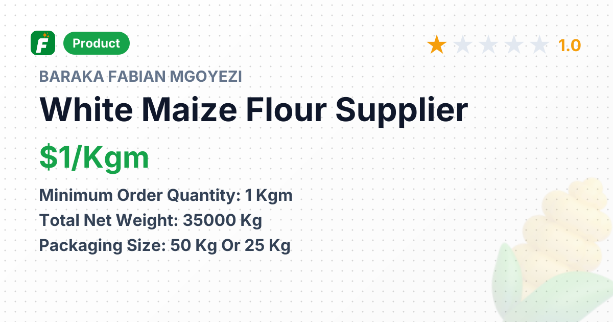 White Maize Flour – product summary card, no photo uploaded yet