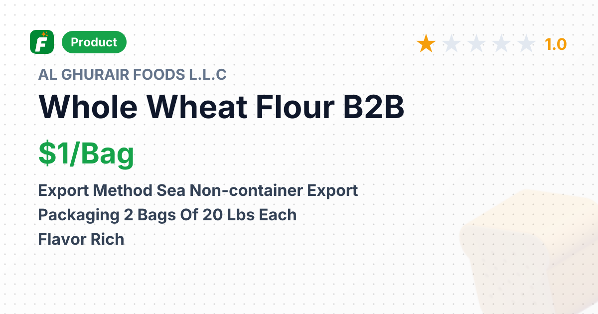 Whole Wheat Atta Flour – product summary card, no photo uploaded yet