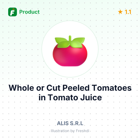 Whole or Cut Peeled Tomatoes in Tomato Juice – summary card, no photo uploaded yet