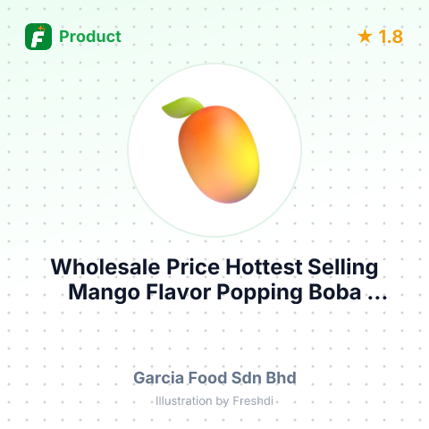 Wholesale Price Hottest Selling Mango Flavor Popping Boba (1.2kg*12 tubes/ctn) Topping for Desserts and Juice Tea Drinks – summary card, no photo uploaded yet