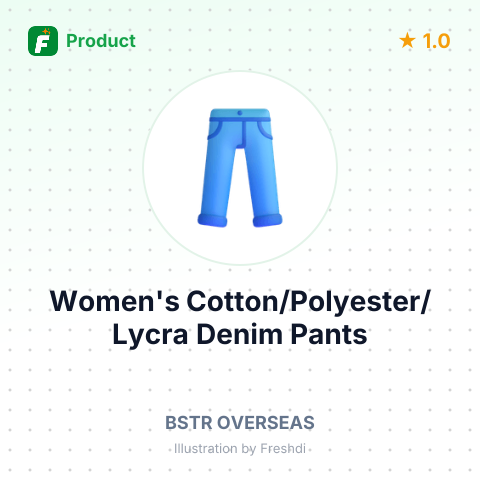 Women's Cotton/Polyester/Lycra Denim Pants – summary card, no photo uploaded yet