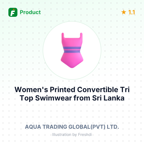 Women's Printed Convertible Tri Top Swimwear – summary card, no photo uploaded yet
