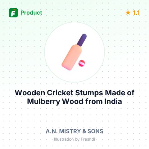 Wooden Cricket Stumps Made of Mulberry Wood – summary card, no photo uploaded yet
