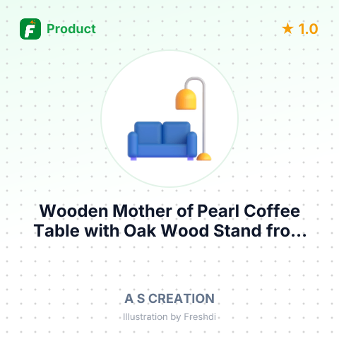 Wooden Mother of Pearl Coffee Table with Oak Wood Stand – summary card, no photo uploaded yet