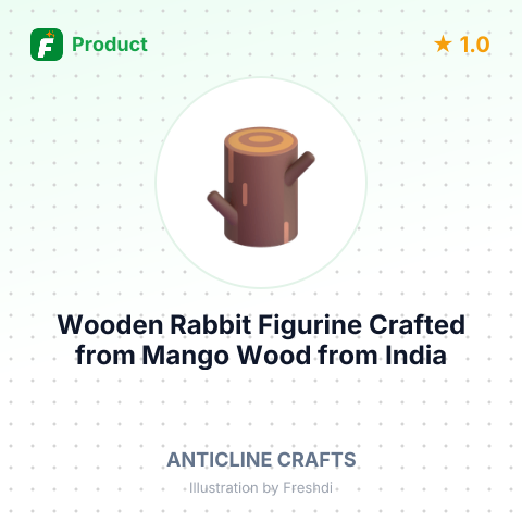 Wooden Rabbit Figurine Crafted from Mango Wood – summary card, no photo uploaded yet