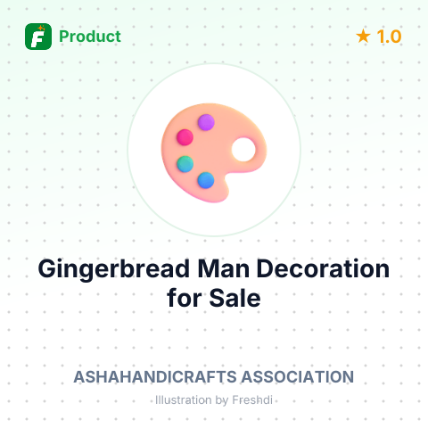 Wool Felt Stuffed Gingerbread Man Decoration – summary card, no photo uploaded yet