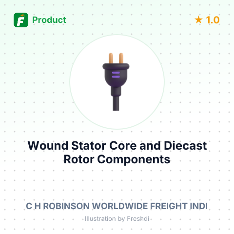 Wound Stator Core and Diecast Rotor Components – summary card, no photo uploaded yet