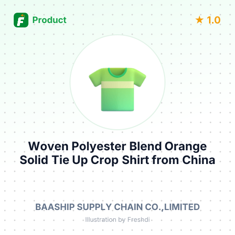 Woven Polyester Blend Orange Solid Tie Up Crop Shirt – summary card, no photo uploaded yet