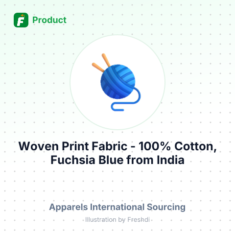 Woven Print Fabric - 100% Cotton, Fuchsia Blue – summary card, no photo uploaded yet