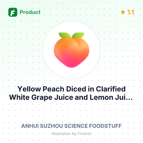 Yellow Peach Diced in Clarified White Grape Juice and Lemon Juice – summary card, no photo uploaded yet