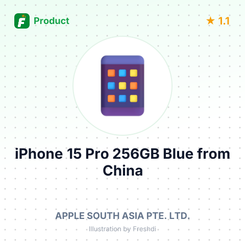 iPhone 15 Pro 256GB Blue – summary card, no photo uploaded yet