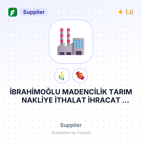 İBRAHİMOĞLU MADENCİLİK TARIM NAKLİYE İTHALAT İHRACAT SANAYİ VE TİCARET LİMİTED ŞİRKETİ – summary card, no photo uploaded yet