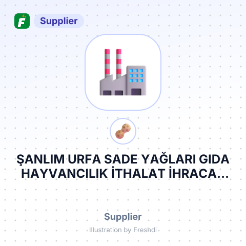 ŞANLIM URFA SADE YAĞLARI GIDA HAYVANCILIK İTHALAT İHRACAT SANAYİ VE TİCARET LİMİTED ŞİRKETİ – summary card, no photo uploaded yet