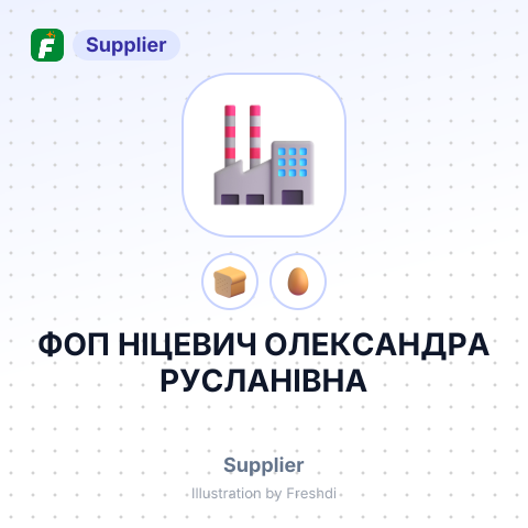 ФОП НІЦЕВИЧ ОЛЕКСАНДРА РУСЛАНІВНА – summary card, no photo uploaded yet