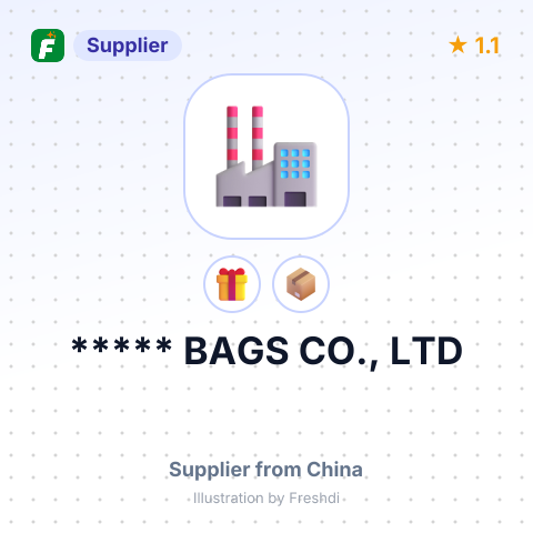 ***** BAGS CO., LTD – summary card, no photo uploaded yet