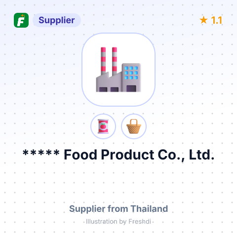 ***** Food Product Co., Ltd. – summary card, no photo uploaded yet