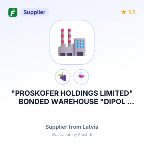 "PROSKOFER HOLDINGS LIMITED" BONDED WAREHOUSE "DIPOL LATVIJA" SIA DZELZAVAS 127, RIGA, LATVIA – summary card, no photo uploaded yet