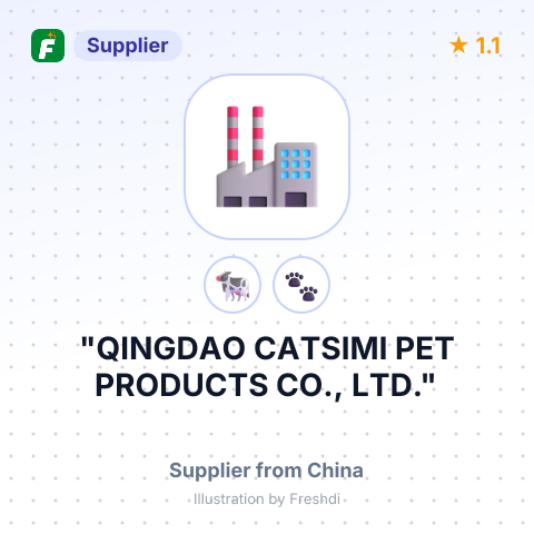 "QINGDAO CATSIMI PET PRODUCTS CO., LTD." – summary card, no photo uploaded yet