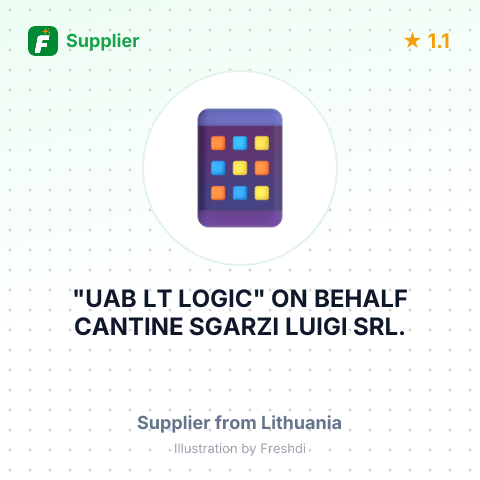 "UAB LT LOGIC" ON BEHALF CANTINE SGARZI LUIGI SRL. – summary card, no photo uploaded yet