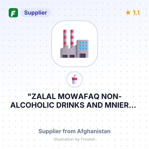 "ZALAL MOWAFAQ NON-ALCOHOLIC DRINKS AND MNIERAL WATER CO.LTD" – summary card, no photo uploaded yet