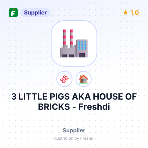 3 LITTLE PIGS AKA HOUSE OF BRICKS – summary card, no photo uploaded yet