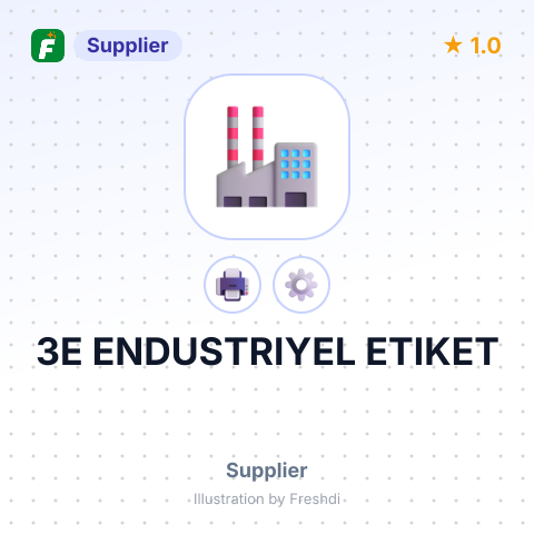 3E ENDUSTRIYEL ETIKET – summary card, no photo uploaded yet