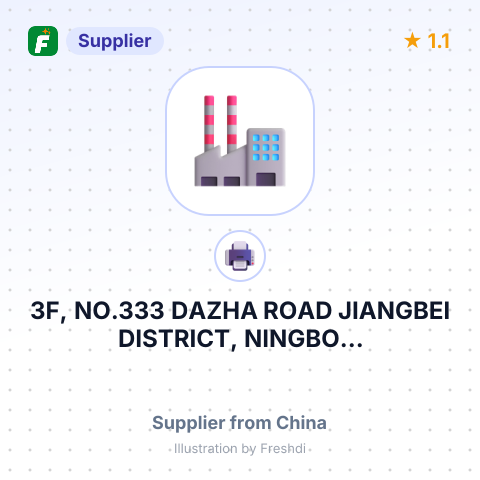 3F, NO.333 DAZHA ROAD JIANGBEI DISTRICT, NINGBO... – summary card, no photo uploaded yet