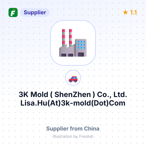 3K Mold ( ShenZhen ) Co., Ltd. Lisa.Hu(At)3k-mold(Dot)Com – summary card, no photo uploaded yet