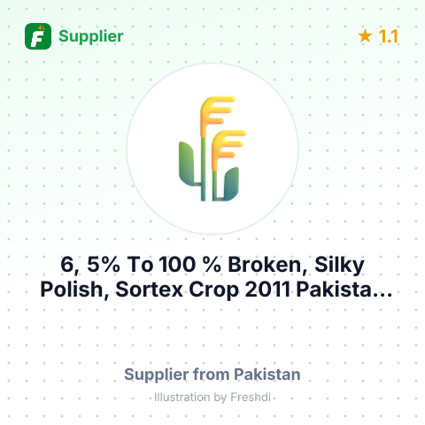 6, 5% To 100 % Broken, Silky Polish, Sortex Crop 2011 Pakistan Origin. – summary card, no photo uploaded yet