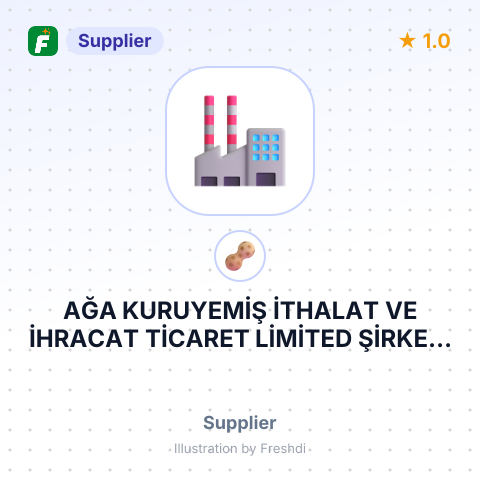 AĞA KURUYEMİŞ İTHALAT VE İHRACAT TİCARET LİMİTED ŞİRKETİ – summary card, no photo uploaded yet