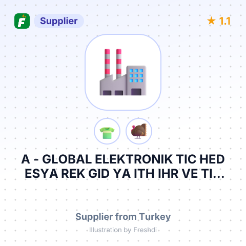 A - GLOBAL ELEKTRONIK TIC HED ESYA REK GID YA ITH IHR VE TIC LTD STI – summary card, no photo uploaded yet
