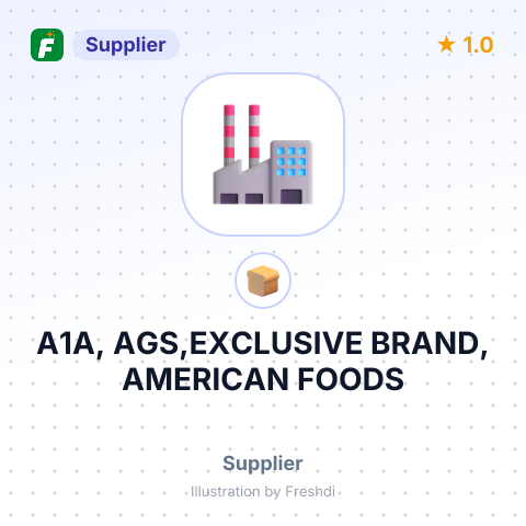 A1A, AGS,EXCLUSIVE BRAND, AMERICAN FOODS – summary card, no photo uploaded yet
