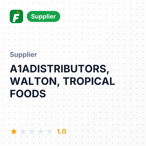 A1ADISTRIBUTORS, WALTON, TROPICAL FOODS – summary card, no photo uploaded yet