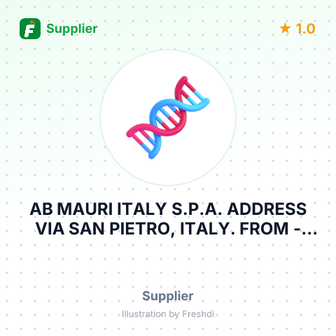 AB MAURI ITALY S.P.A. ADDRESS VIA SAN PIETRO, ITALY. FROM – summary card, no photo uploaded yet