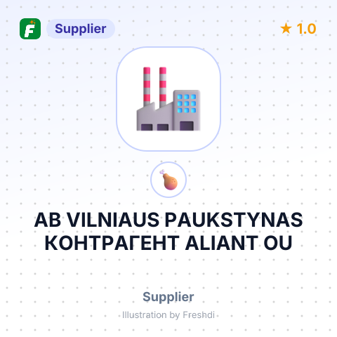 AB VILNIAUS PAUKSTYNAS КОНТРАГЕНТ ALIANT OU – summary card, no photo uploaded yet