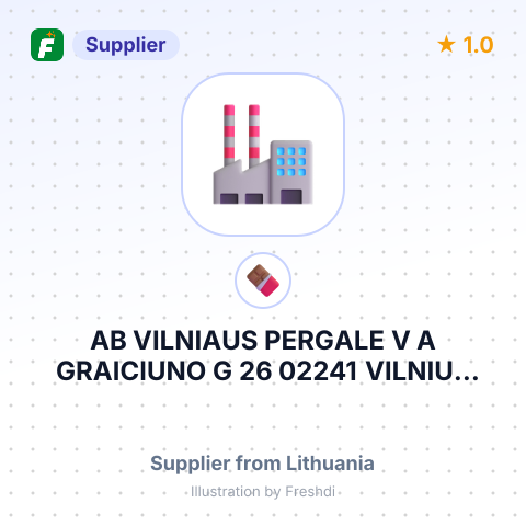 AB VILNIAUS PERGALE V A GRAICIUNO G 26 02241 VILNIUS LITHUANIA – summary card, no photo uploaded yet