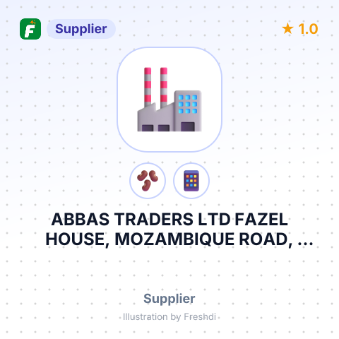 ABBAS TRADERS LTD FAZEL HOUSE, MOZAMBIQUE ROAD, SHIMANZI, P O BOX – summary card, no photo uploaded yet