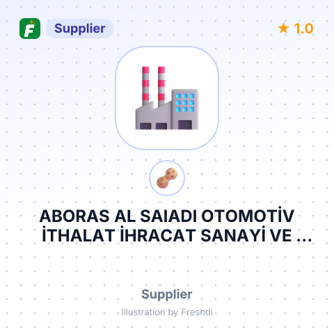 ABORAS AL SAIADI OTOMOTİV İTHALAT İHRACAT SANAYİ VE TİCARET LİMİTED ŞİRKETİ – summary card, no photo uploaded yet